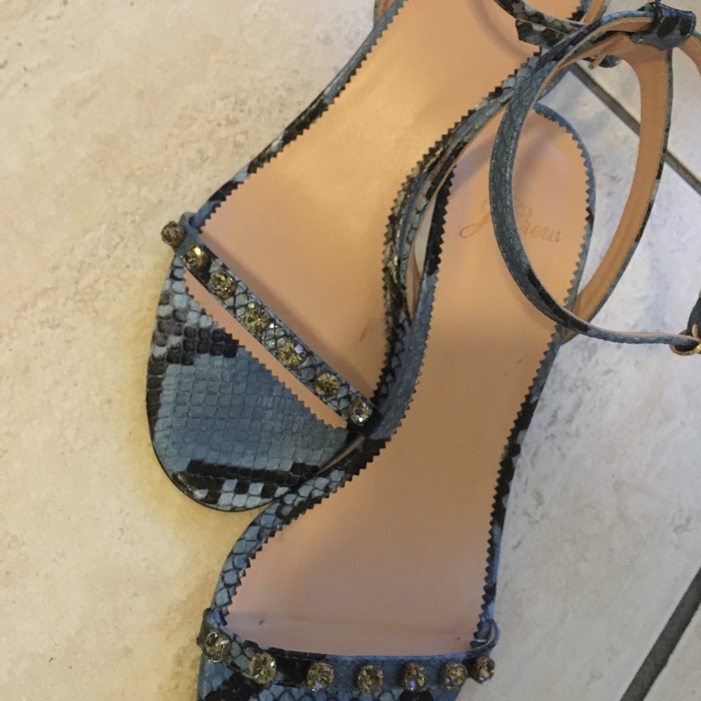 Jcrew kitten heel-size 7, snakeskin w/crystals